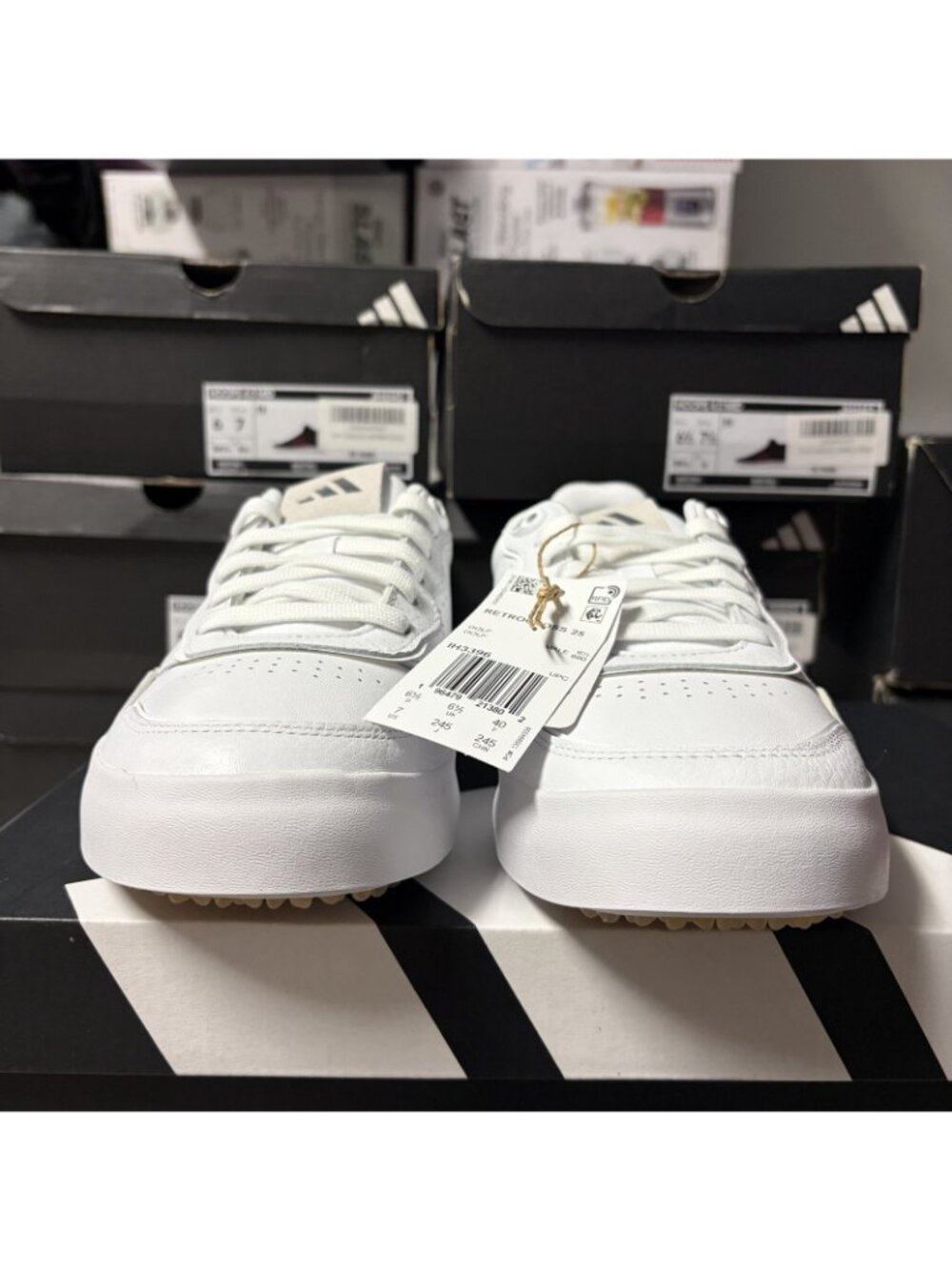 Adidas Mens Retrocross 25 Spikeless Golf Shoes Size 7 M White/Gum - IH3396 - Picture 2 of 8